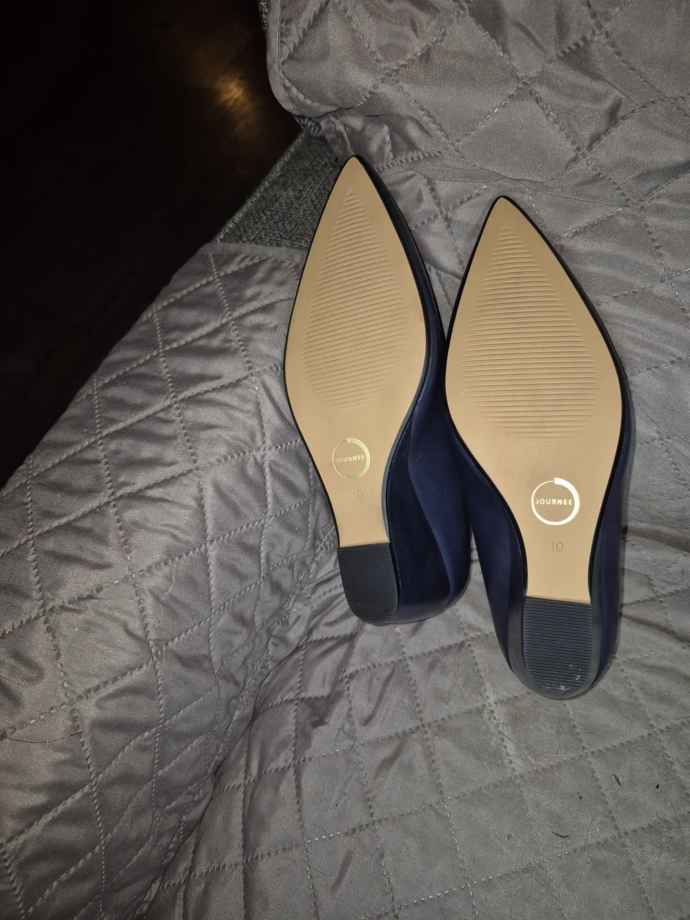 Journee Collection Navy Pointed Toe Wedges